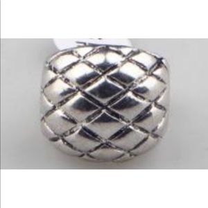 💜 Size 9 Silver Basketweave Ring NEW